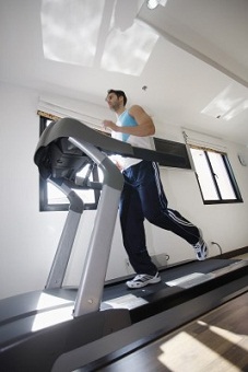 Running on treadmill